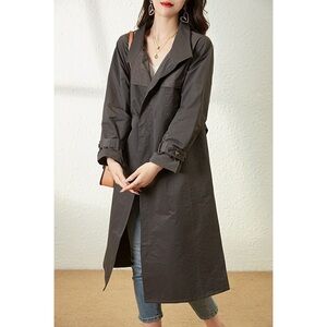 Elegant Charcoal Trench Coat for Women